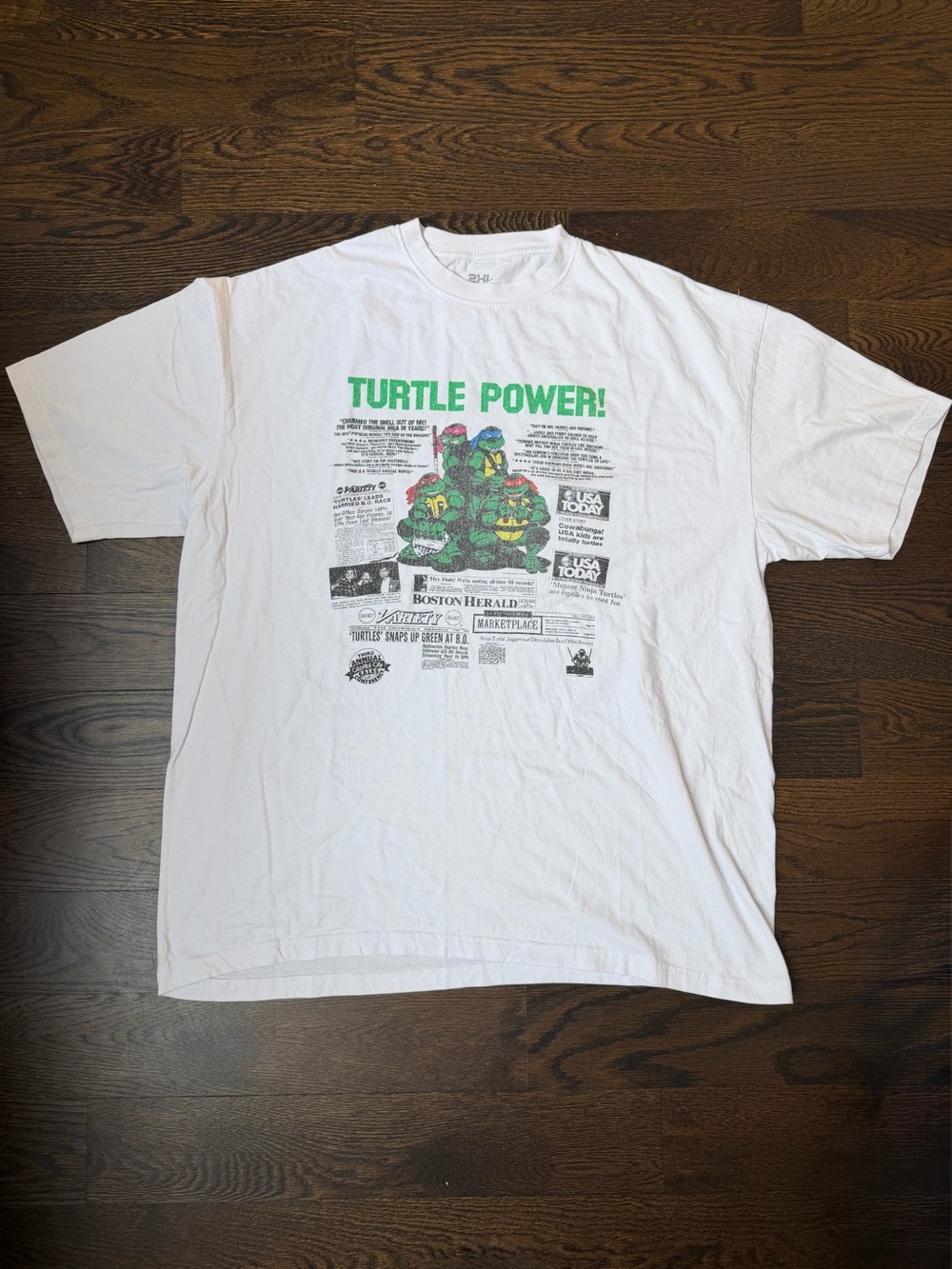 Turtle Power! White Graphic Tee